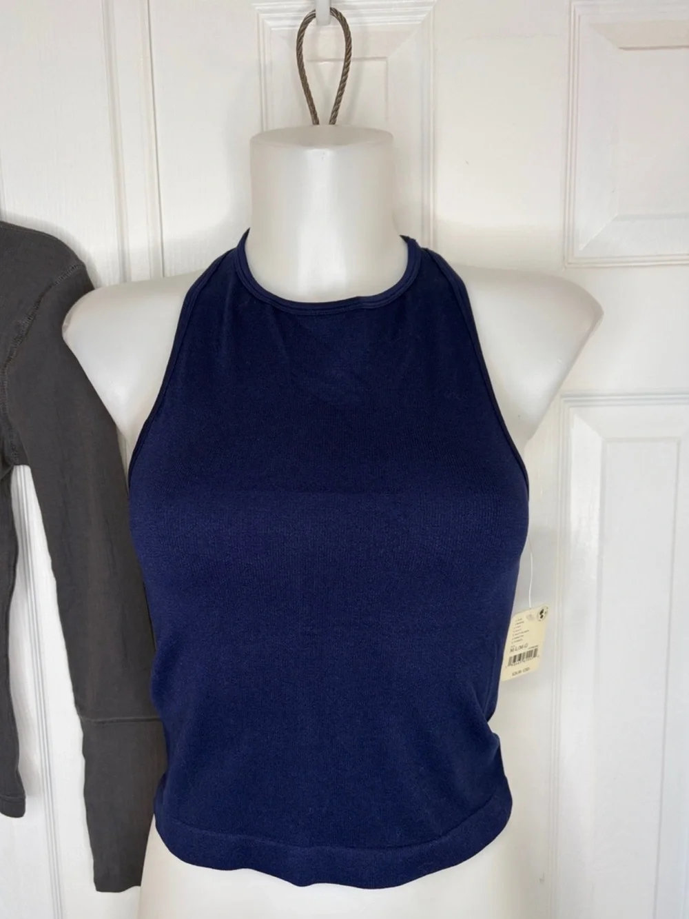 Intimately Free People Navy Ribbed Racerback Crop Tank Top  Seamless M/L
